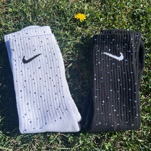 Nike Black and White Socks rhinestones